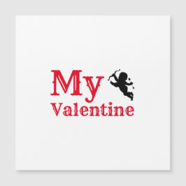 Carte Magnétique Ma calligraphie rouge Valentine Calligraphie Cupid