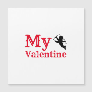 Carte Magnétique Ma calligraphie rouge Valentine Calligraphie Cupid