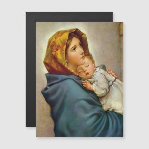 Carte Magnétique Madone et Enfant Roberto Ferruzzi Madonnina Marie