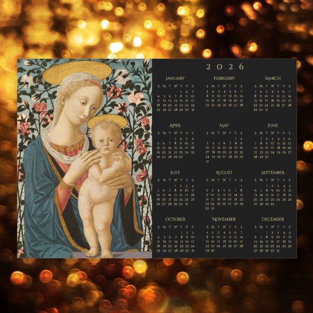 Carte Magnétique Madonna and Child Jesus Virgin Mary 2026 Calendar (Madonna and Child Jesus Virgin Mary 2026 Calendar)