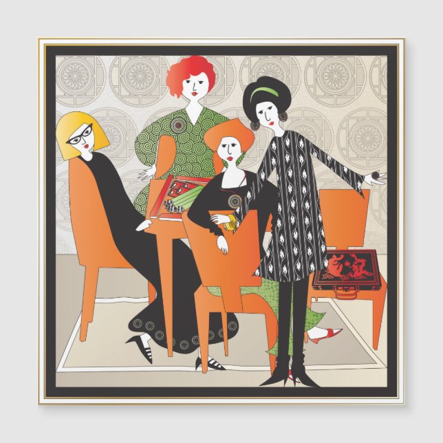 Carte Magnétique Mah Jongg Jeu à plat aimant (Devant)