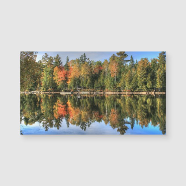 Carte Magnétique Maine Automne automne Foliage Lake Réflexions (Devant)