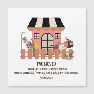 Carte Magnétique Maison Mignonne   Annonce de déménagement dans une