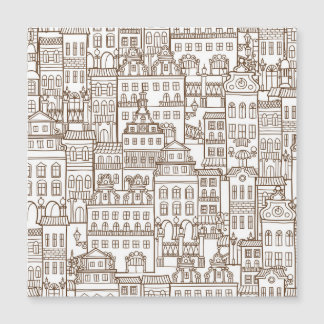 Carte Magnétique Maisons vintages : Architectural Seamless Motif.