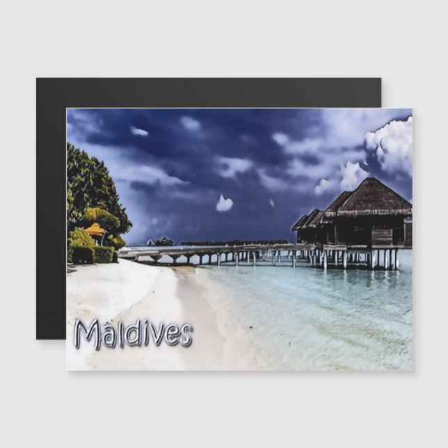 Carte Magnétique Maldives - Panorama - (Devant / Derrière)