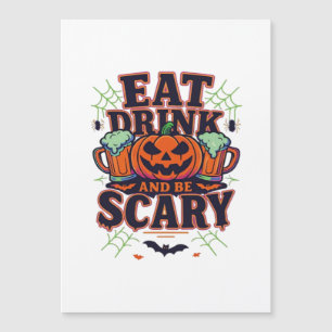 Carte Magnétique Manger Boire Et Être Effrayant Halloween Design Cr