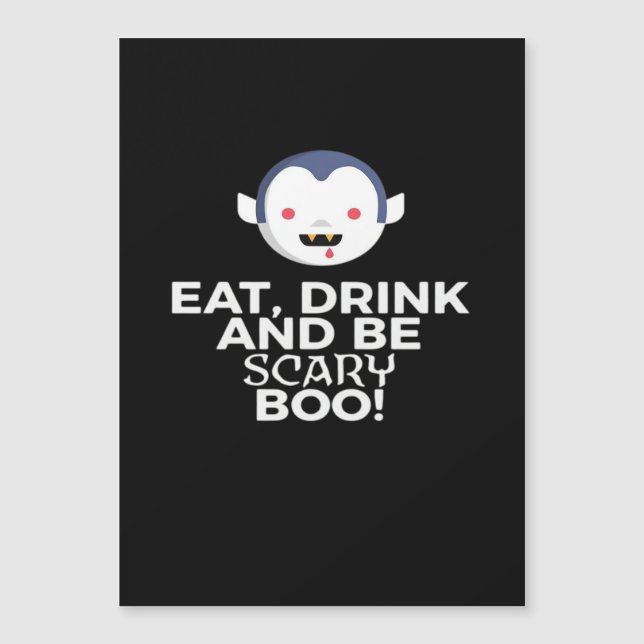 Carte Magnétique Manger Boire Fantôme Effrayant Création Halloween  (Devant)