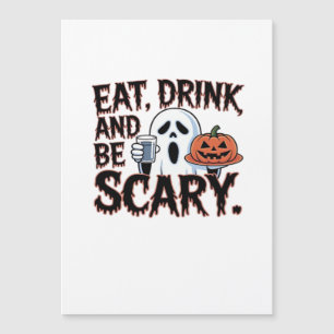Carte Magnétique Manger Boire Soyez Effrayant Halloween Citrouille