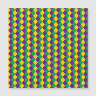 Carte Magnétique Mardi Gras Diamonds : Motif festif dynamique