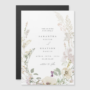 Carte Magnétique Mariage botanique Enregistrer l'aimant de la date