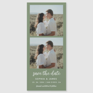 Carte Magnétique Mariage de la bande photo magnétique verte