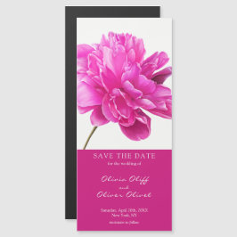 Carte Magnétique Mariage de pivoine rose vif Enregistrer la date Ma