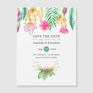 Carte Magnétique Mariage de plage tropical floral d'été Enregistrez
