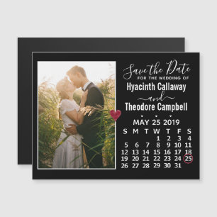 Carte Magnétique Mariage Enregistrer la date Mai 2019 Calendrier Ph