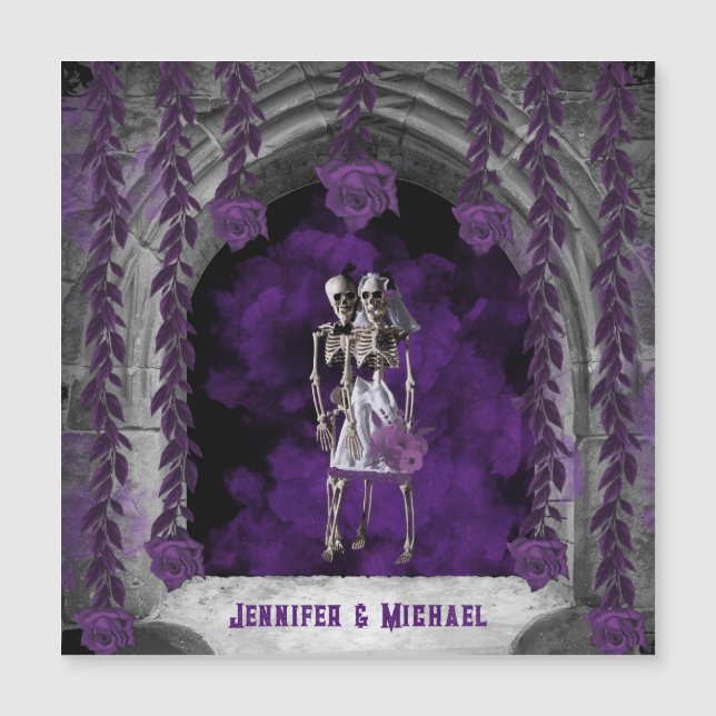 Carte magnétique Mariage gothique personnalisable (Devant)
