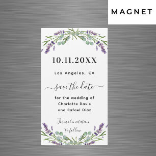 Carte Magnétique Mariage Lavender eucalyptus Enregistrer l'aimant D