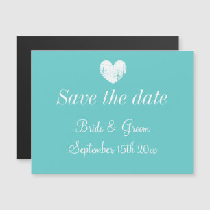 Carte Magnétique Mariage magnétique bleu turquoise enregistrer la c