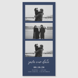 Carte Magnétique Mariage magnétique de la Bande Photo Bleue Marine