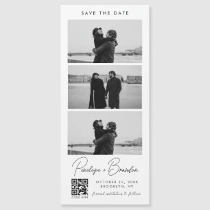 Carte Magnétique Mariage magnétique du code QR Script Photo Strip