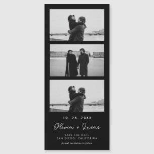 Carte Magnétique Mariage magnétique noir de la bande photo de scrip