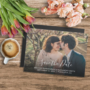 Carte Magnétique Mariage magnétique photo rustique Enregistrer la d