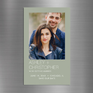 Carte Magnétique Mariage minimal moderne Enregistrer l'aimant photo