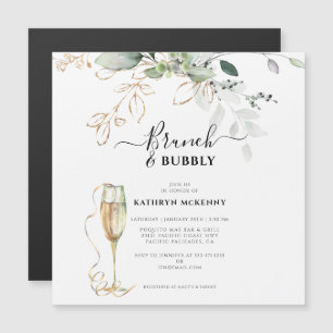 Carte Magnétique Mariage moderne eucalyptus or calligraphie Baby Sh