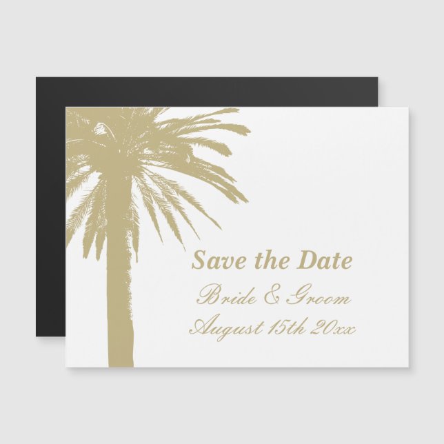 Carte Magnétique Mariage plage magnétique personnalisé enregistrer  (Devant / Derrière)