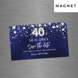 Carte Magnétique Marine bleu étoiles 40e anniversaire Enregistrer l