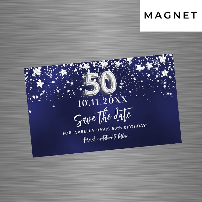 Carte Magnétique Marine bleu étoiles 50e anniversaire Enregistrer l (Créateur téléchargé)