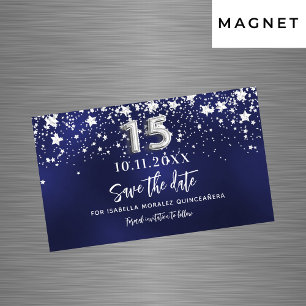 Carte Magnétique Marine bleu étoiles Quinceanera Enregistrer l'aima