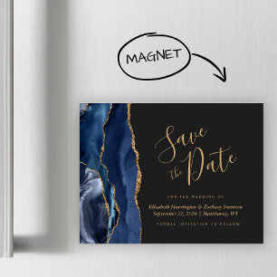 Carte Magnétique Marine Bleu Or Agate noir Magnétique Enregistrer l