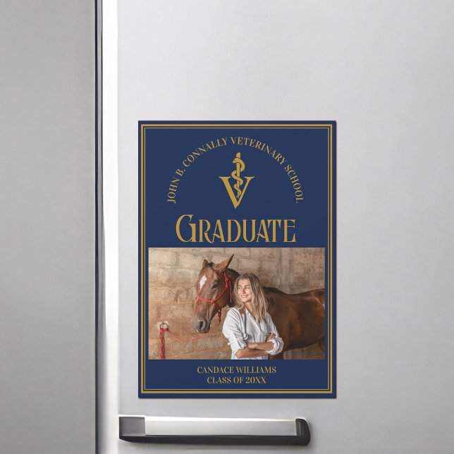 Carte Magnétique Marine Blue Veterinary School Photo Graduate Magne (Créateur téléchargé)
