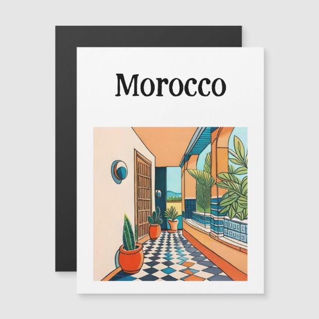 Carte Magnétique Maroc Marrakech (Devant / Derrière)