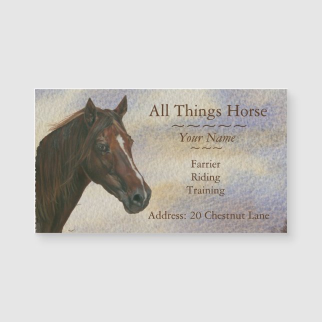 Carte Magnétique marron marron cheval art équestre farrier équin  (Devant)