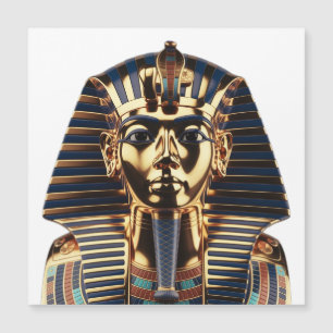 Carte Magnétique Masque Égyptien Doré Luxueux en Art