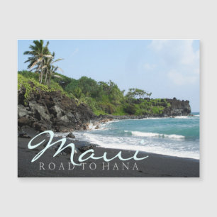 Carte Magnétique Maui Road à la plage de sable noir de Hana