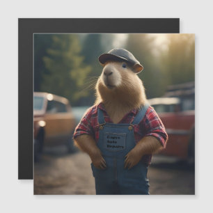 Carte Magnétique "Mécanicien Capybara : Graisse, Rouages et Bonne H