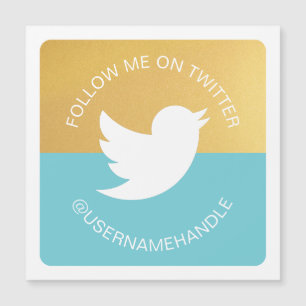 Carte Magnétique Médias sociaux modernes Twitter Suivez-moi