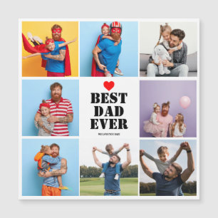 Carte Magnétique Meilleur papa Ever 8 Photo Collage Fête des pères 
