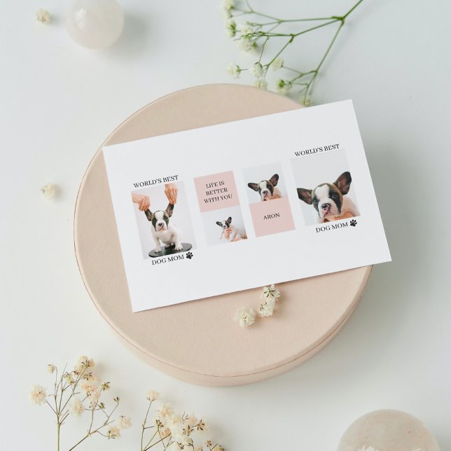 Carte Magnétique Meilleure Maman de Chien du Monde | Collage Photo  (Créateur téléchargé)