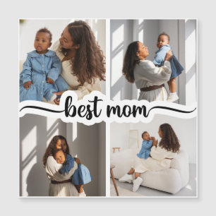 Carte Magnétique Meilleure Maman Personnalisée 4 Photo Collage