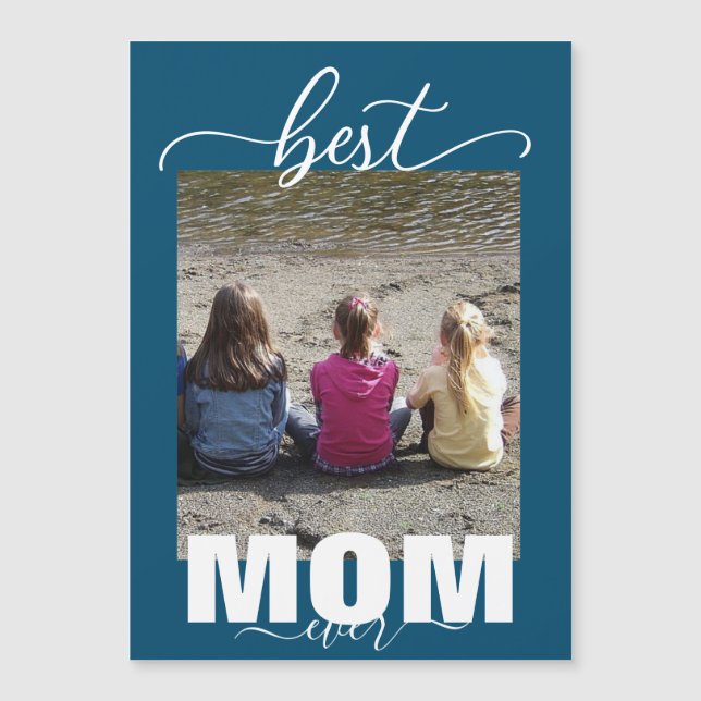 Carte Magnétique Meilleure MOM Ever Enfants Photo Fête des mères (Devant)