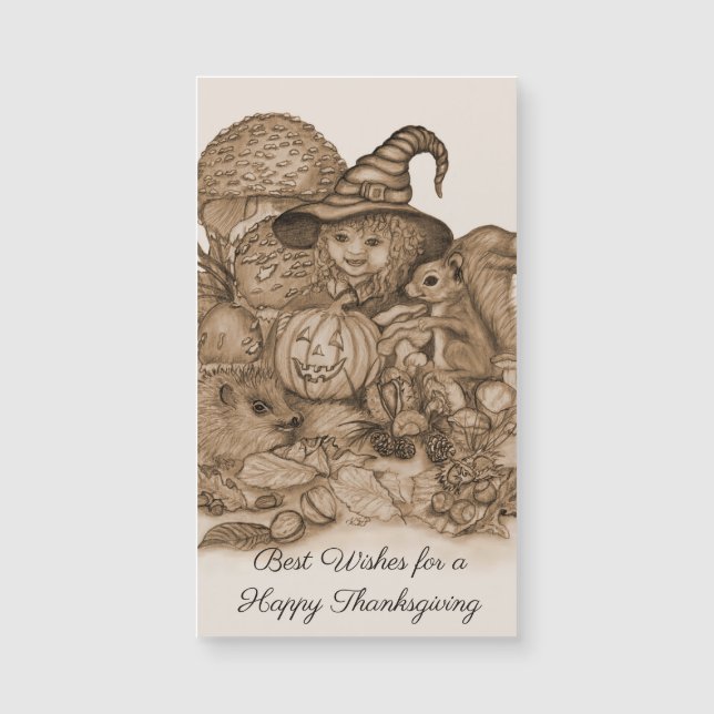 Carte Magnétique Meilleurs voeux pour un Bon thanksgiving (Devant)