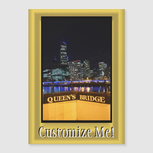 Carte Magnétique Melbourne Australie CBD Night Lights (Devant)