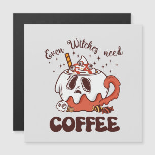 Carte Magnétique Même les sorcières ont besoin de café