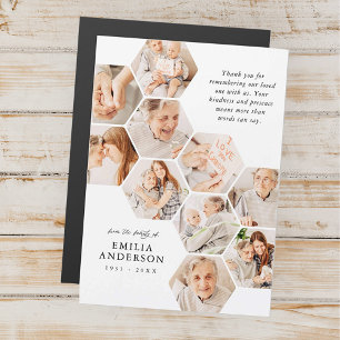 Carte Magnétique Memorial Funeral Modern Simple 10 Photos Card