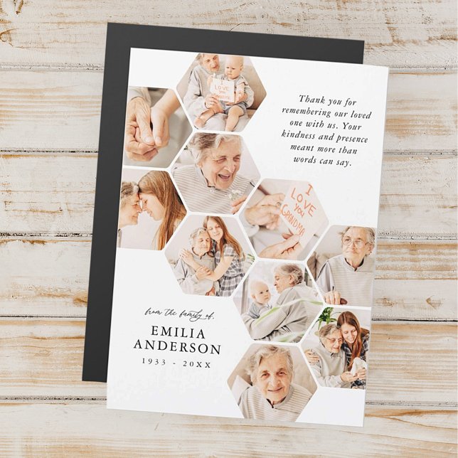 Carte Magnétique Memorial Funeral Modern Simple 10 Photos Card (Créateur téléchargé)