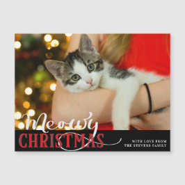Carte Magnétique Meowy Christmas Cute Cat Ajouter Votre Photo Perso