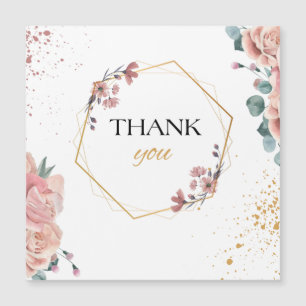 Carte Magnétique merci aimant cadeau avec fleurs